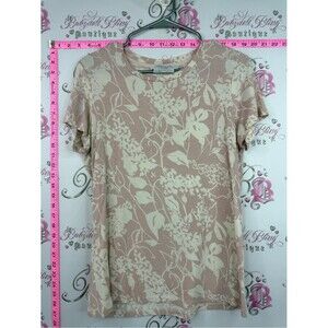 Simons tshirt Floral Short Sleeve Tee - Light Pink & Cream